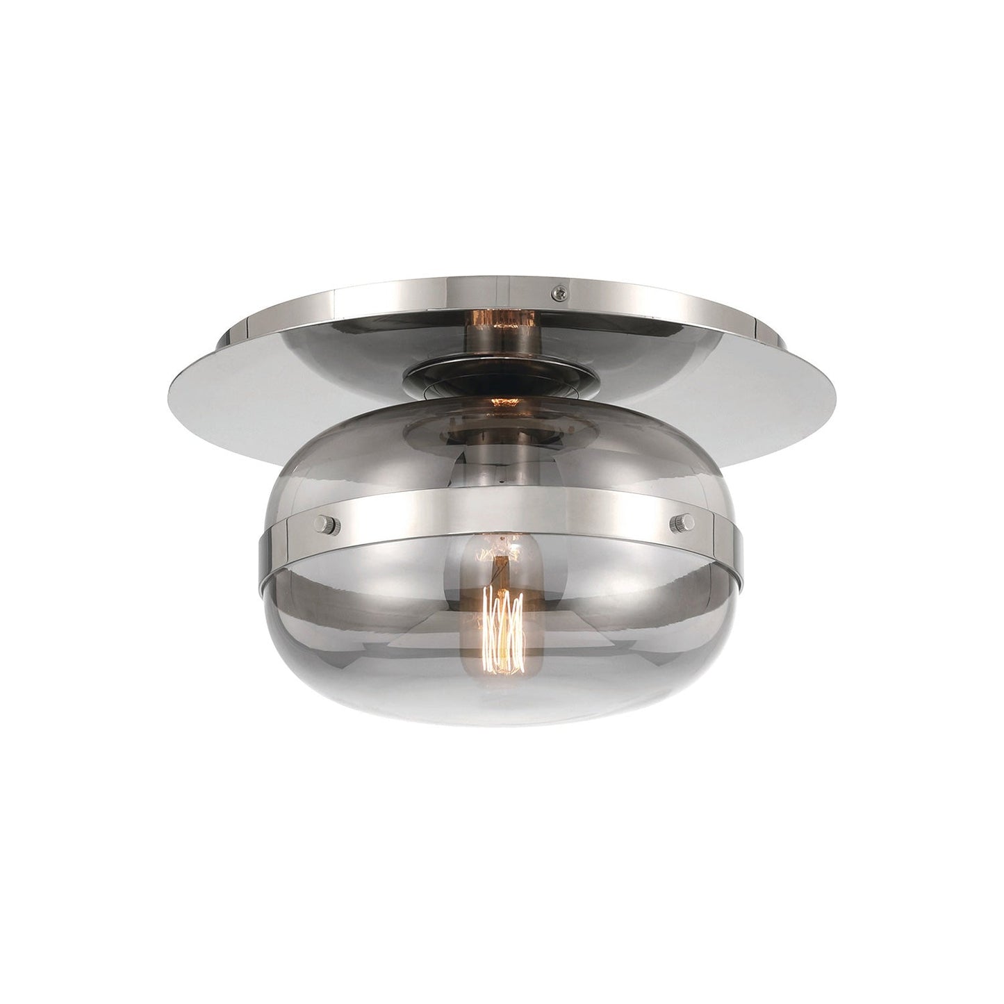 Nottingham Flush Mount Ceiling Light in Polished Nickel (Small).