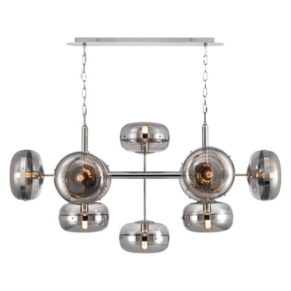 Nottingham Oval Chandelier in Polished Nickel (10-Light).