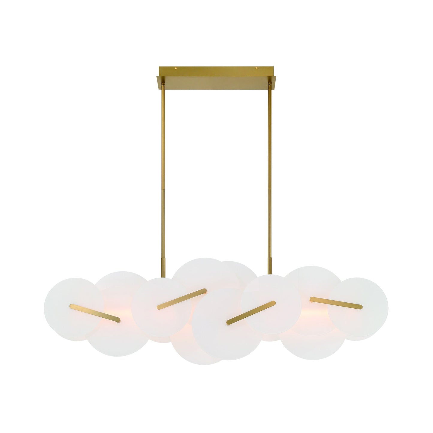 Nuvola LED Linear Chandelier in Gold.