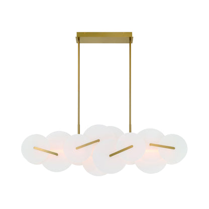Nuvola LED Linear Chandelier in Gold.