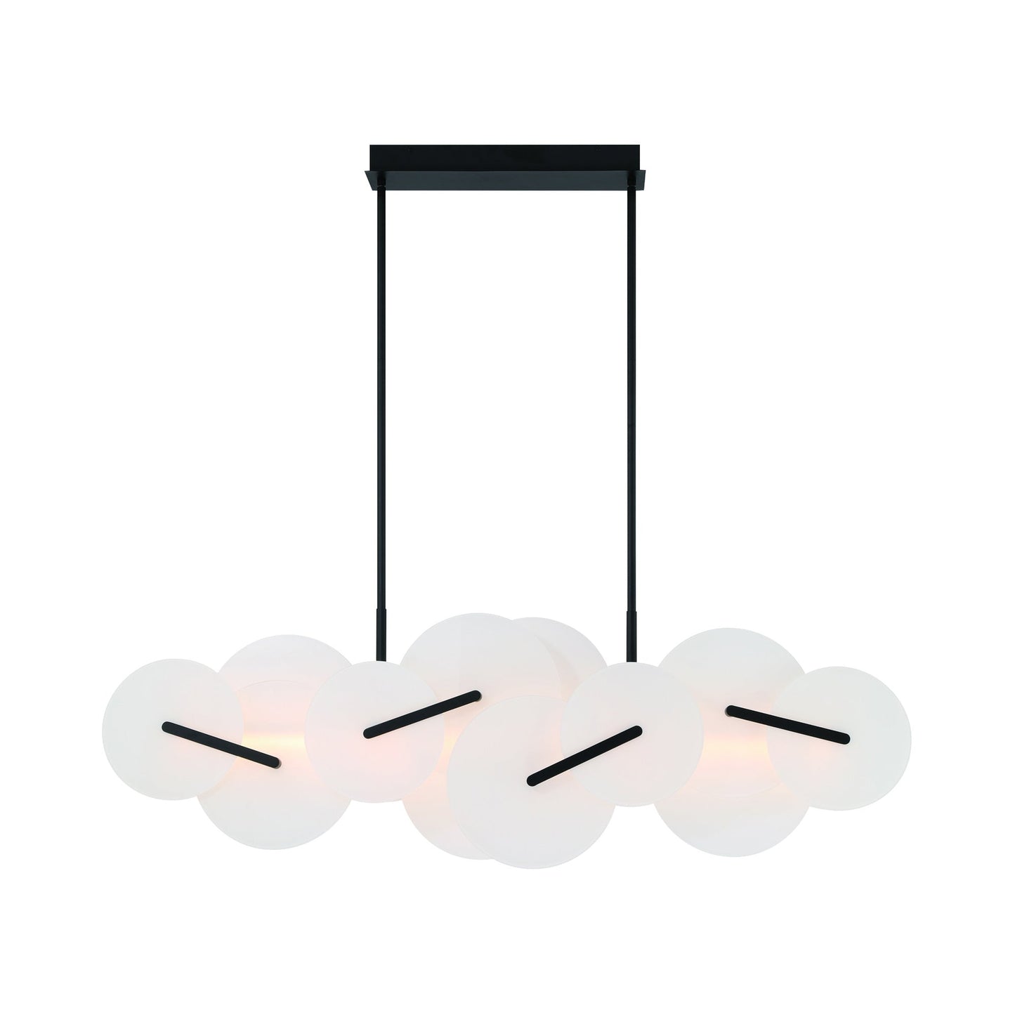 Nuvola LED Linear Chandelier in Matte Black.