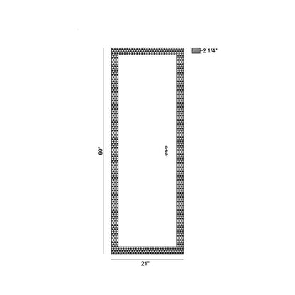 Odessa Linear LED Wall Mirror - line drawing.