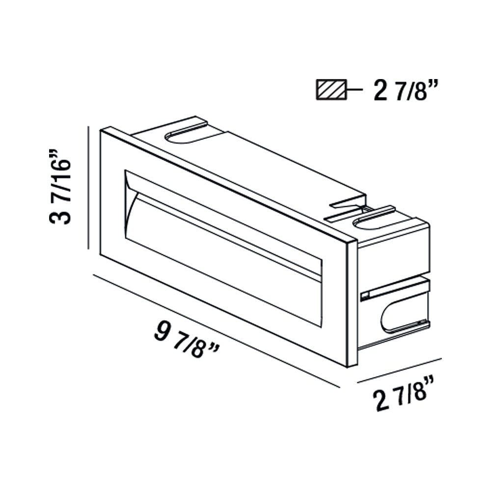Odia Outdoor LED Wall Light - line drawing.