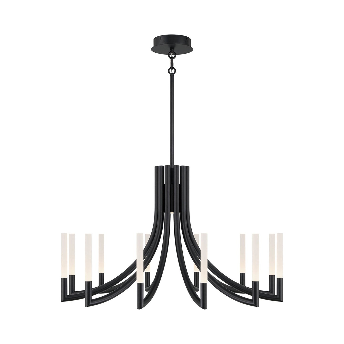 Olette LED Chandelier in Matte Black (12-Light).