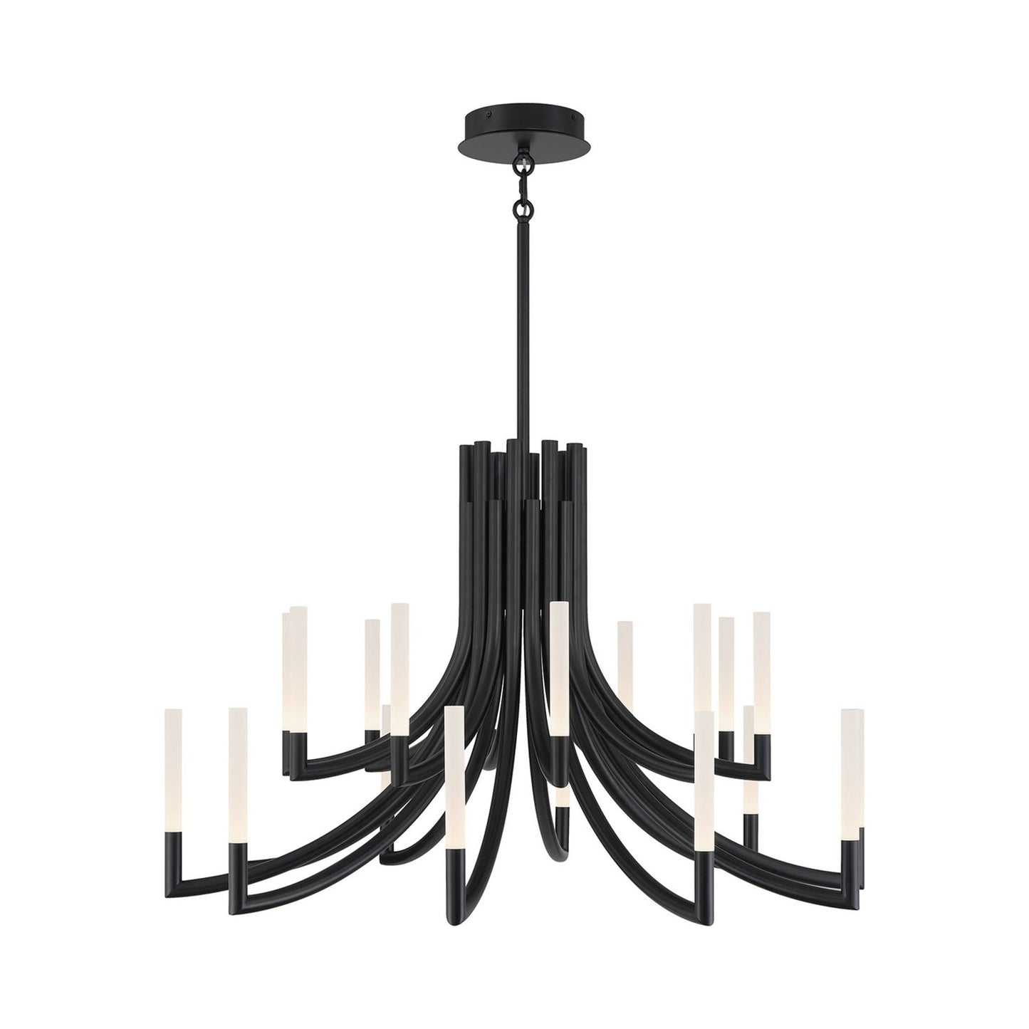 Olette LED Chandelier in Matte Black (20-Light).