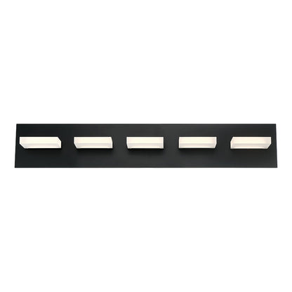Olson LED Bath Vanity Light in Black (5-Light).