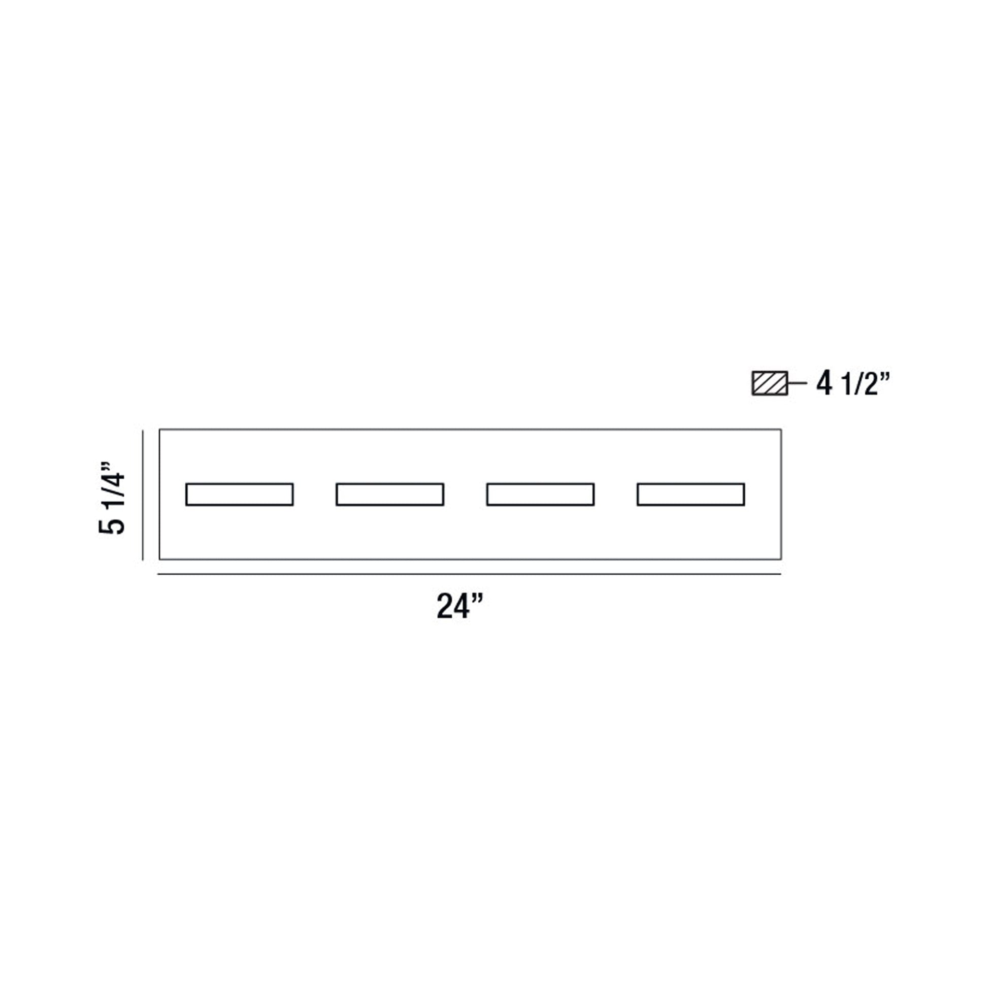 Olson LED Bath Vanity Light - line drawing.