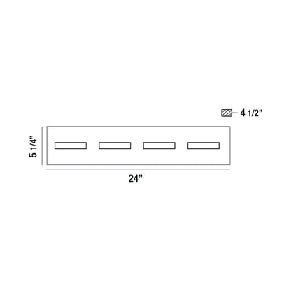 Olson LED Bath Vanity Light - line drawing.
