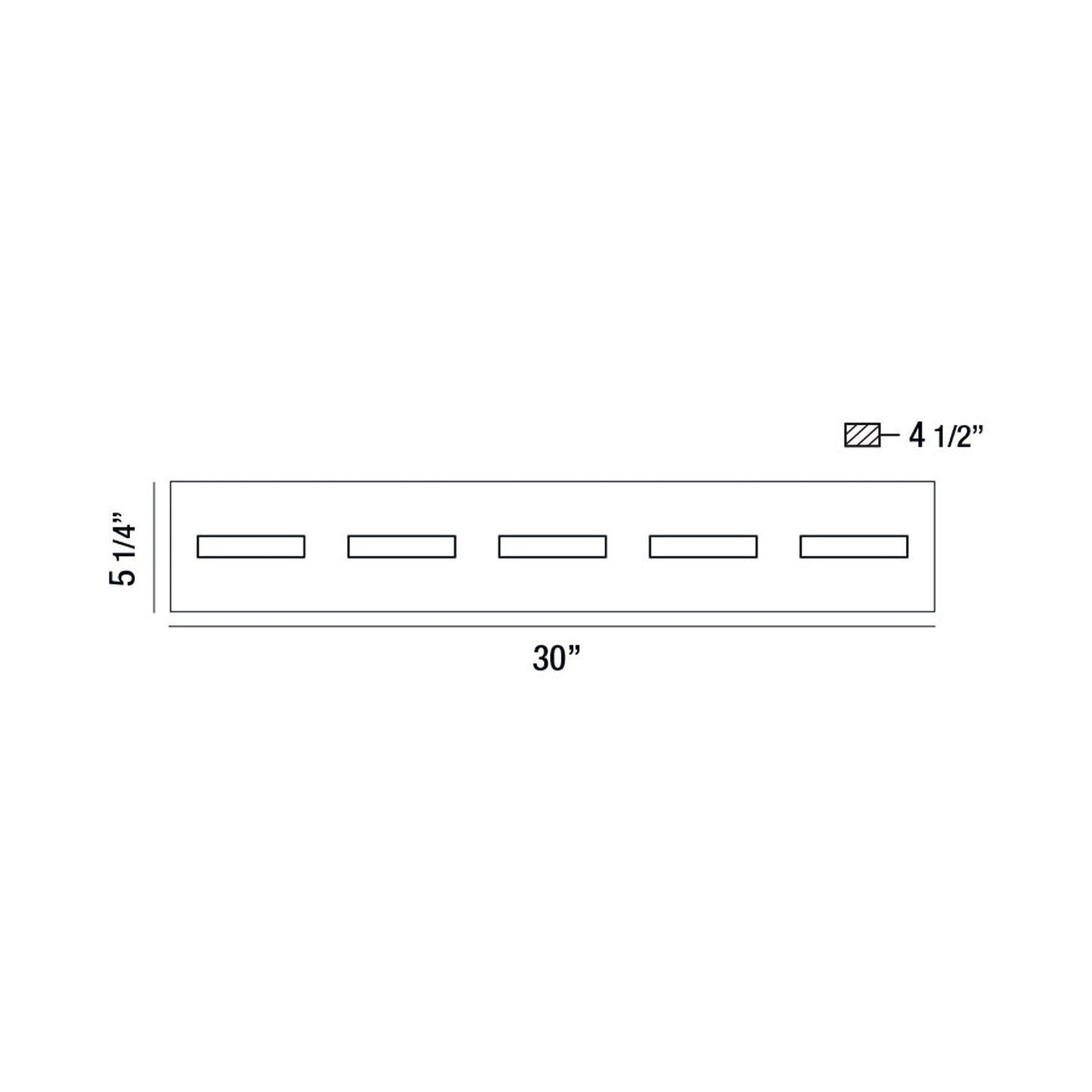 Olson LED Bath Vanity Light - line drawing.