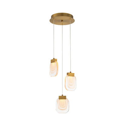 Paget LED Chandelier in Matte Gold (3-Light).