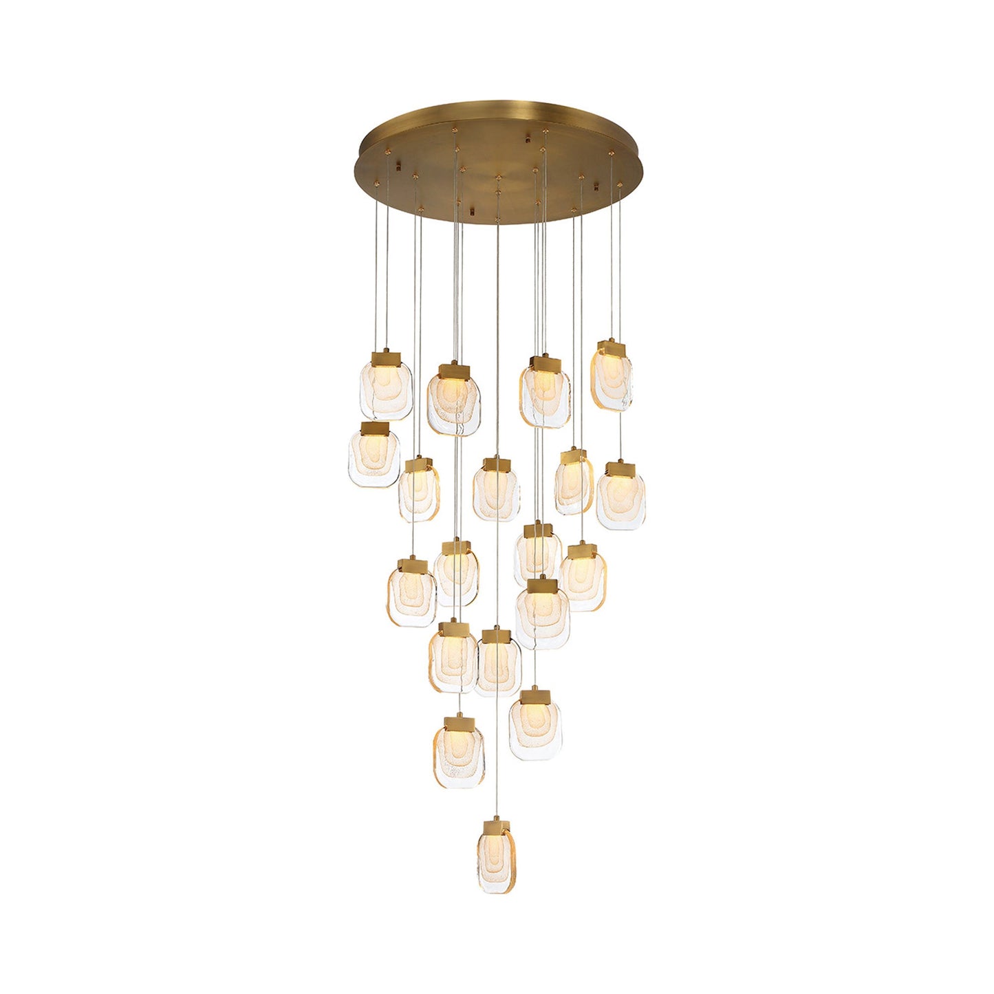 Paget LED Chandelier in Matte Gold (19-Light).