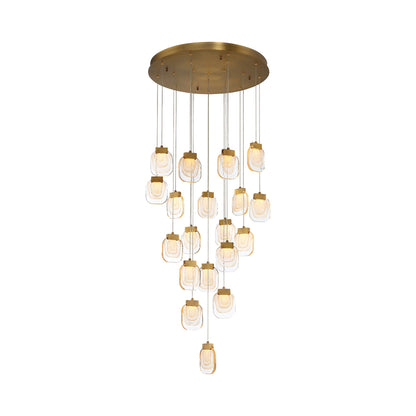 Paget LED Chandelier in Matte Gold (19-Light).
