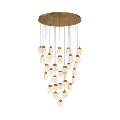 Paget LED Chandelier in Matte Gold (31-Light).