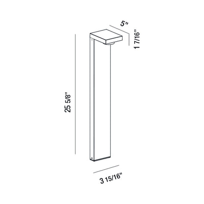 Pallito Outdoor LED Path Light - line drawing.
