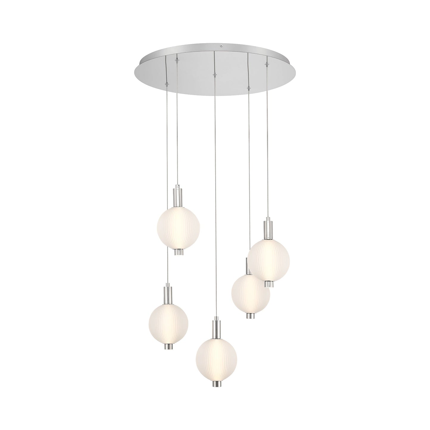 Palmas LED Chandelier in Polished Nickel (5-Light).