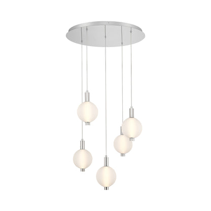 Palmas LED Chandelier in Polished Nickel (5-Light).