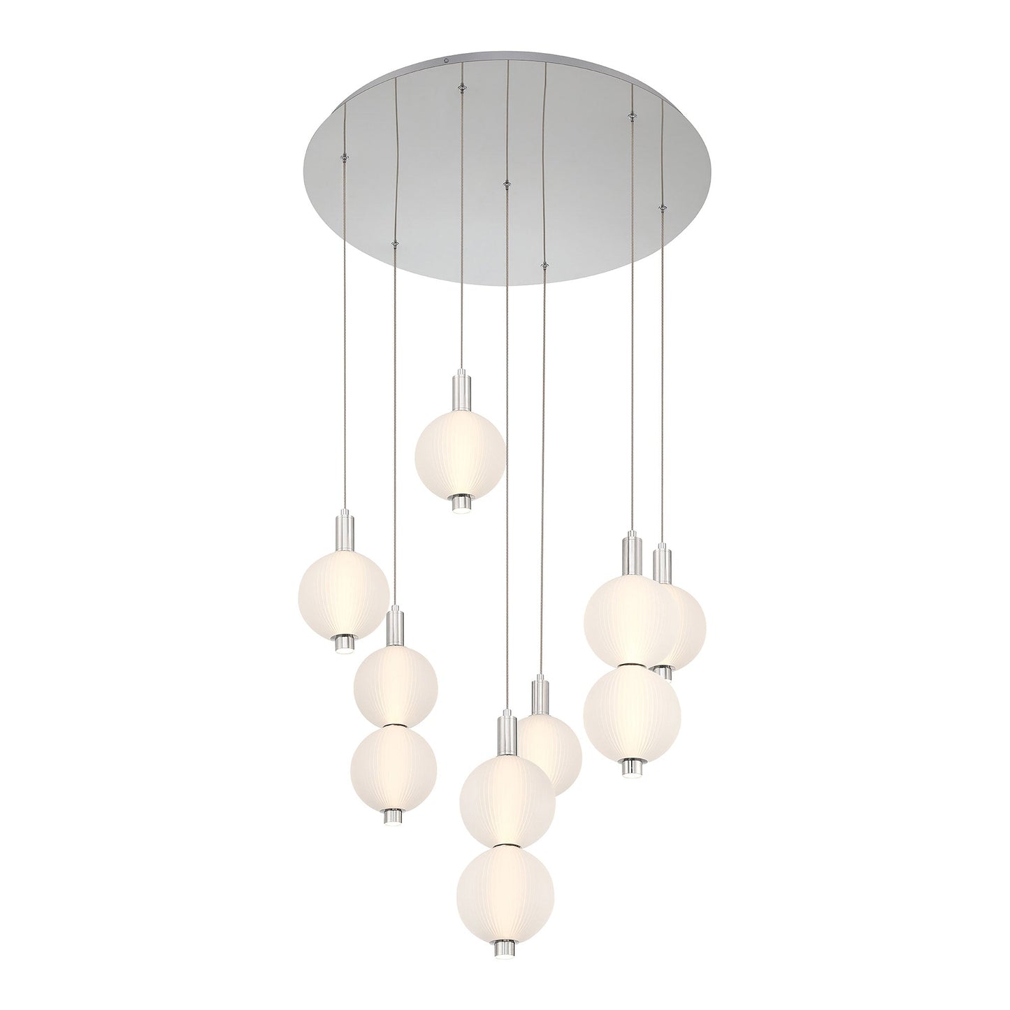 Palmas LED Chandelier in Polished Nickel (7-Light).