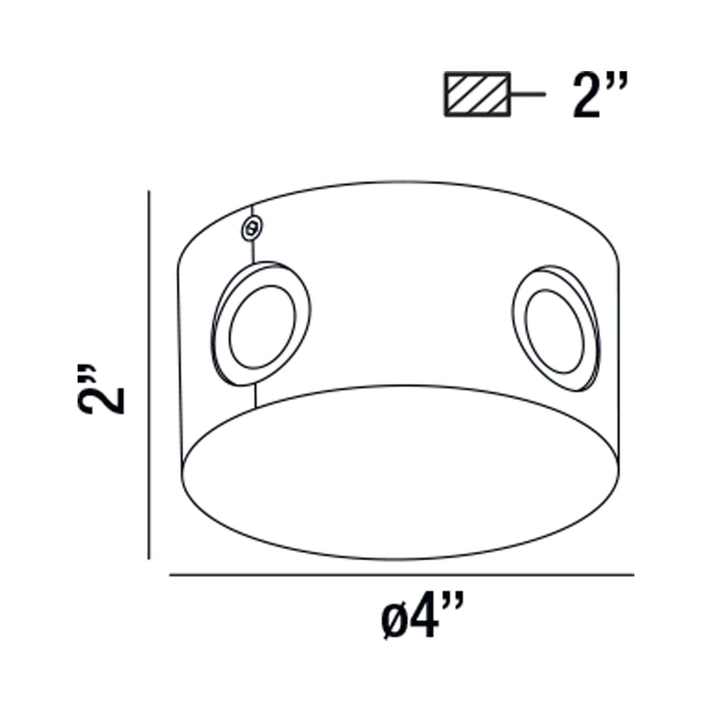 Pass Outdoor LED Wall Light - line drawing.