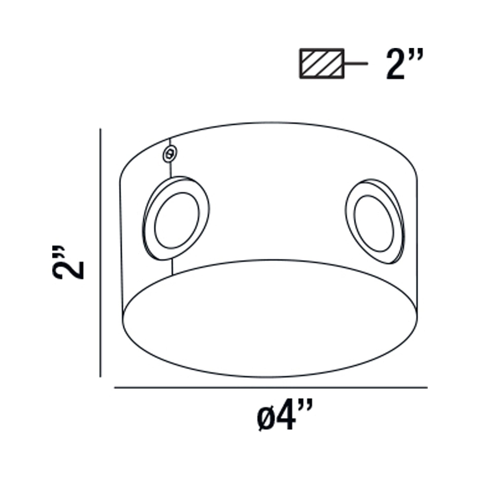 Pass Outdoor LED Wall Light - line drawing.