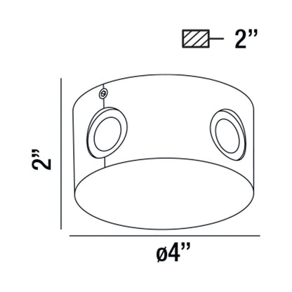 Pass Outdoor LED Wall Light - line drawing.