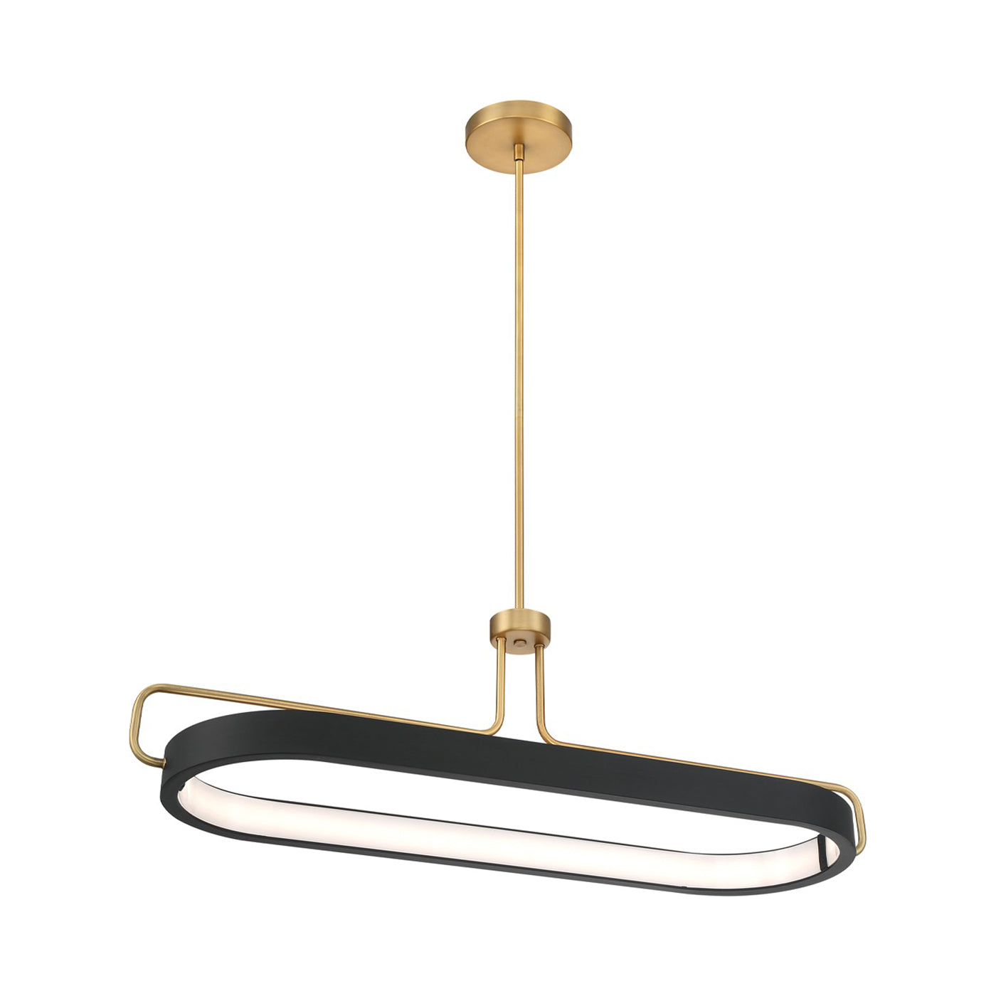 Pemberton LED Linear Pendant Light in Brushed Brass.