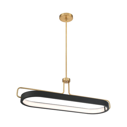 Pemberton LED Linear Pendant Light in Brushed Brass.