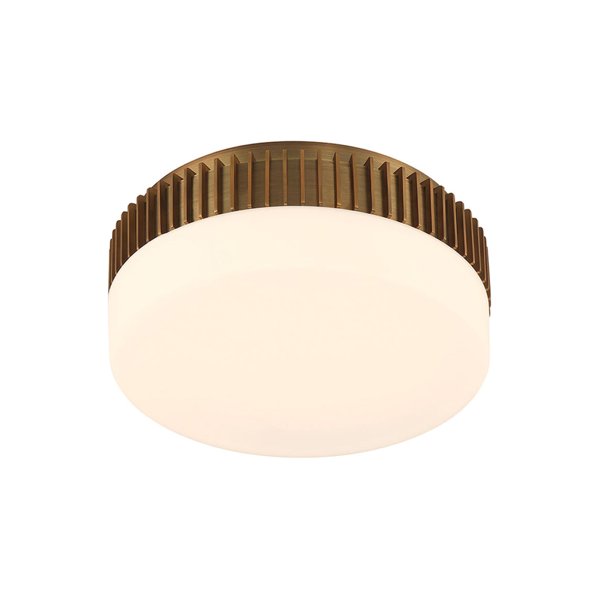 Purgos LED Flush Mount Ceiling Light in Antique Brass (12-Inch).