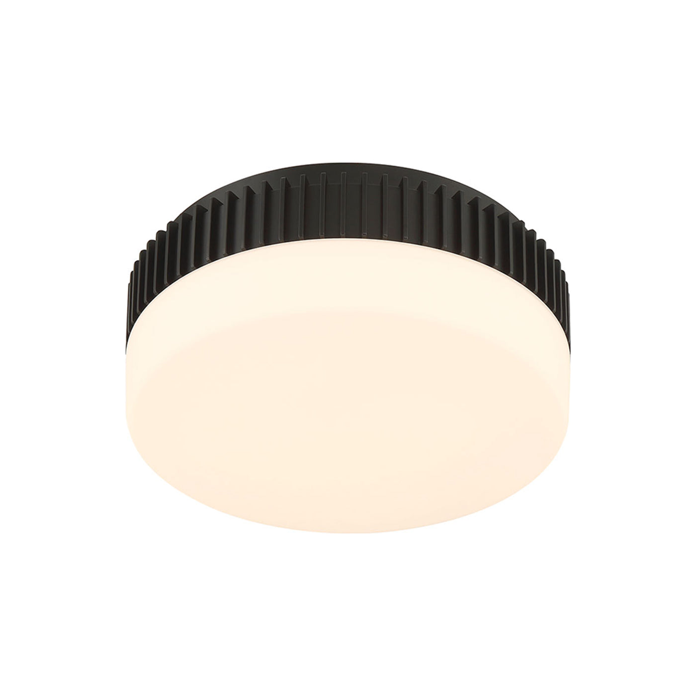 Purgos LED Flush Mount Ceiling Light in Matte Black (12-Inch).