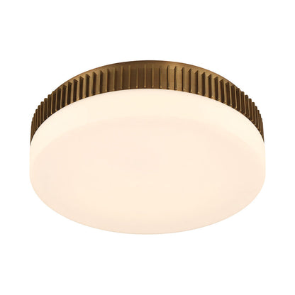 Purgos LED Flush Mount Ceiling Light in Antique Brass (17.75-Inch).