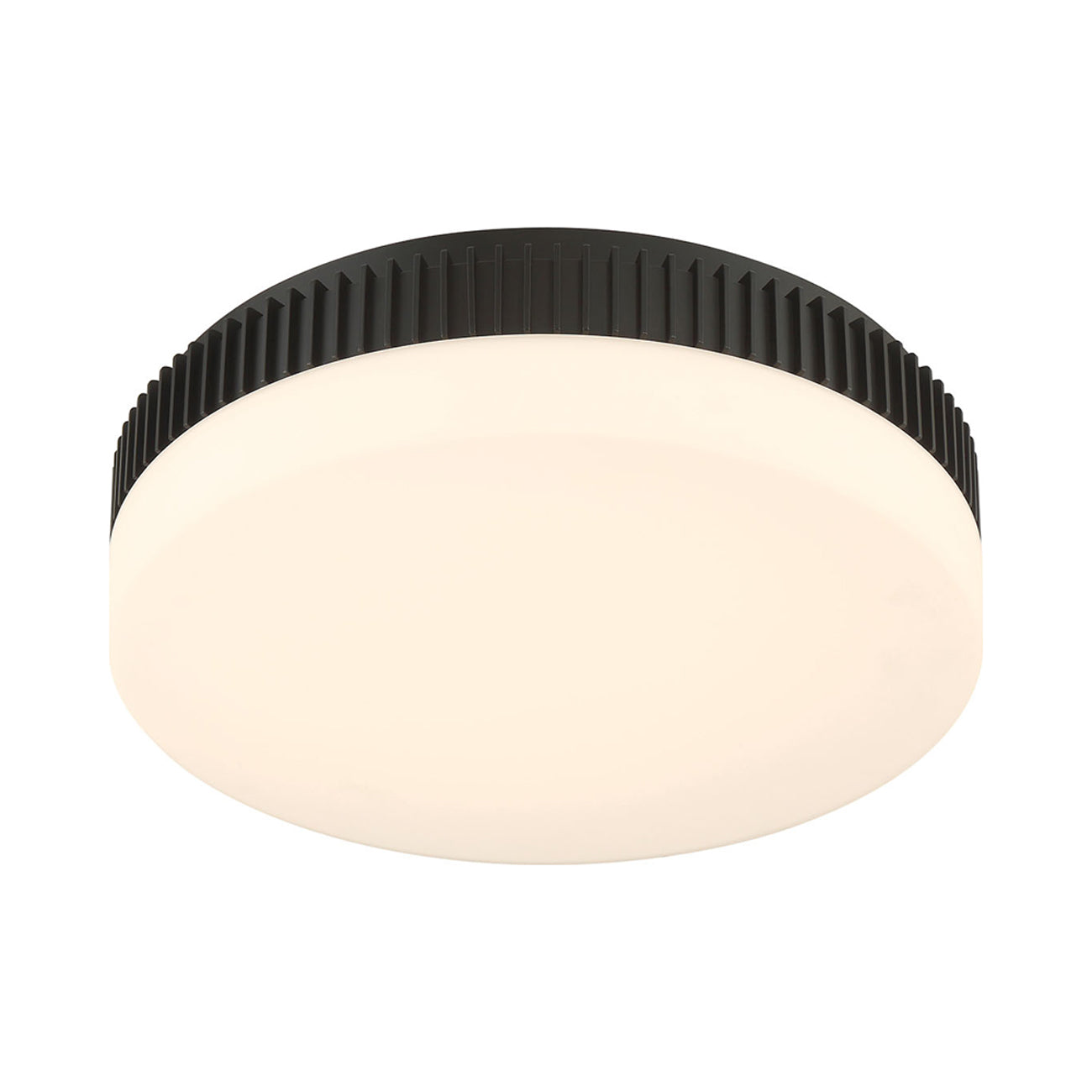 Purgos LED Flush Mount Ceiling Light in Matte Black (17.75-Inch).