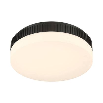 Purgos LED Flush Mount Ceiling Light in Matte Black (17.75-Inch).
