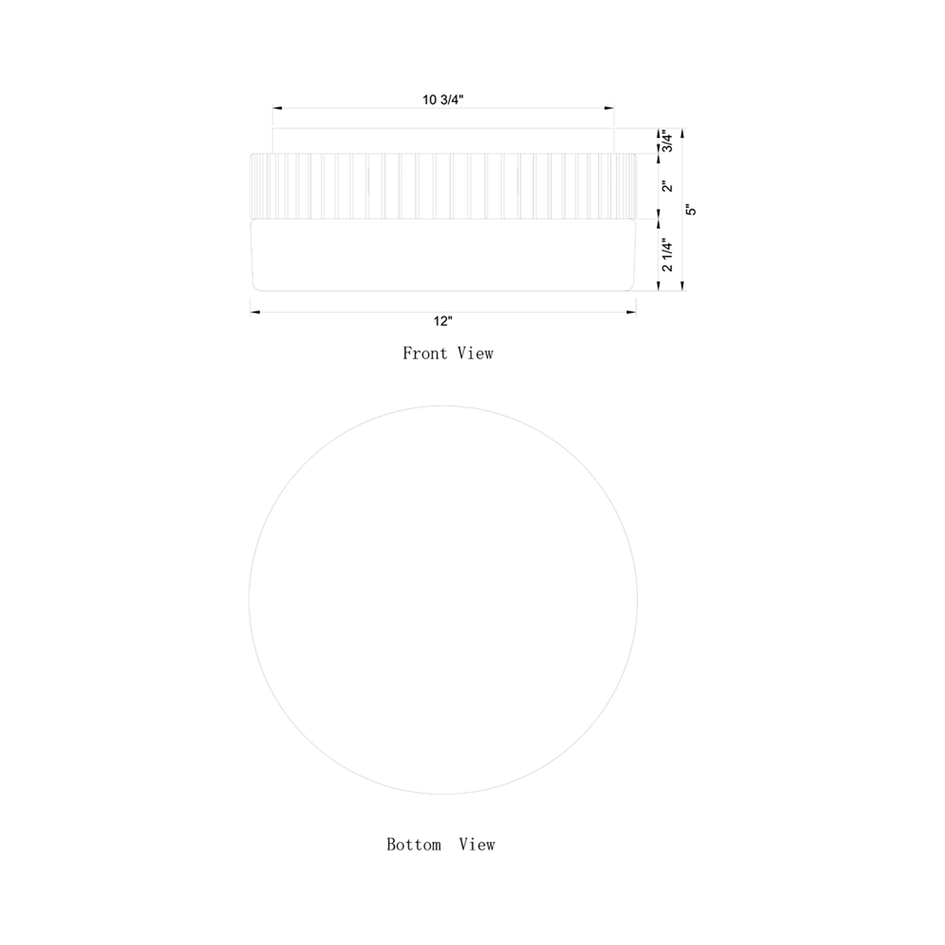 Purgos LED Flush Mount Ceiling Light - line drawing.