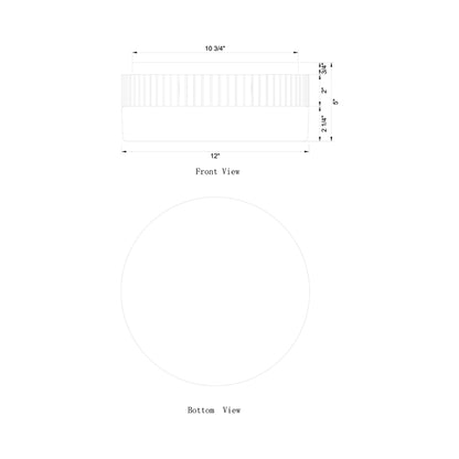Purgos LED Flush Mount Ceiling Light - line drawing.