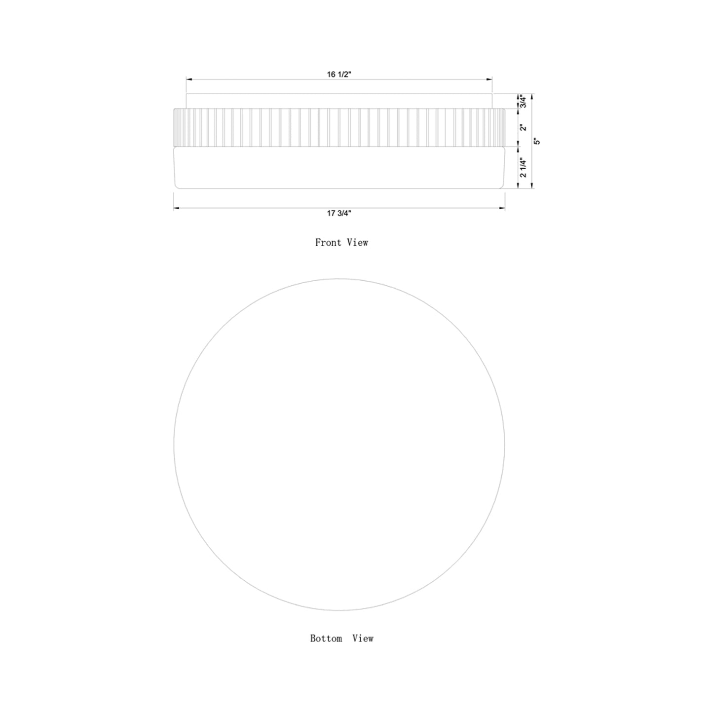 Purgos LED Flush Mount Ceiling Light - line drawing.