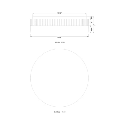 Purgos LED Flush Mount Ceiling Light - line drawing.