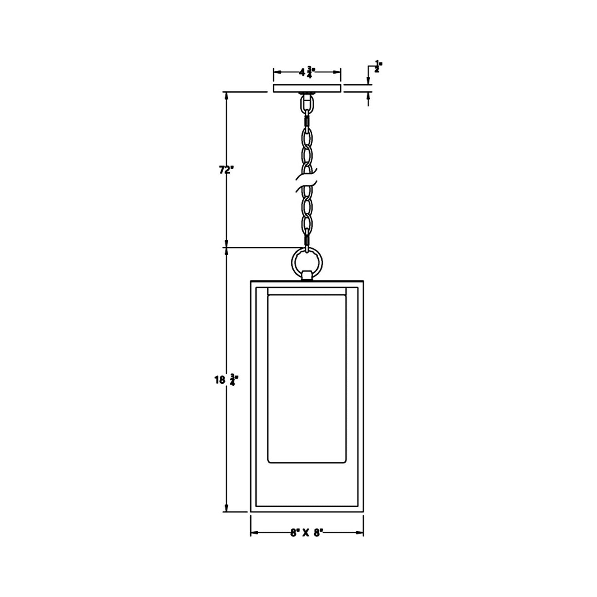 Ren Outdoor Pendant Light - line drawing.