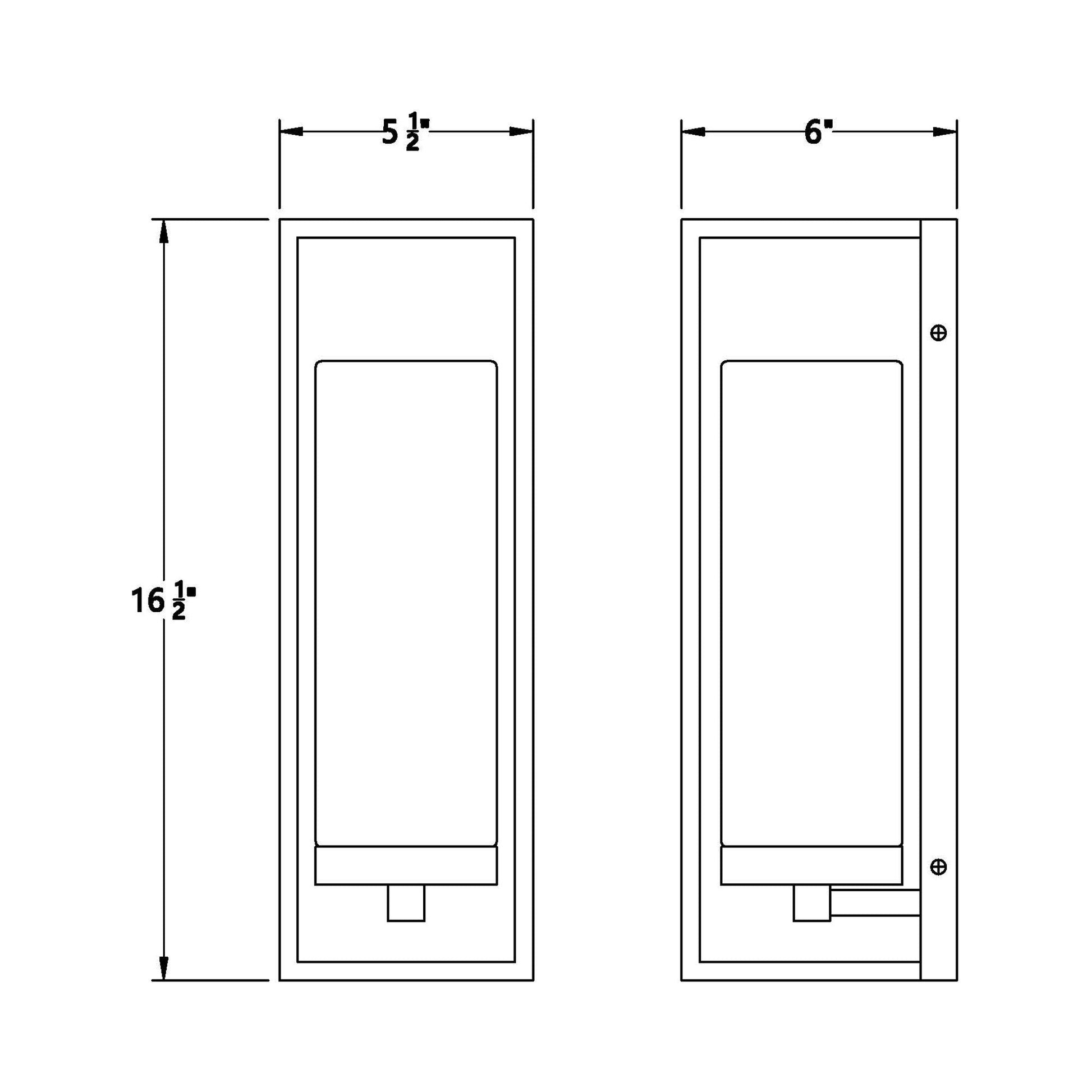 Ren Outdoor Wall Light - line drawing.