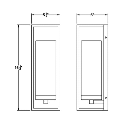 Ren Outdoor Wall Light - line drawing.