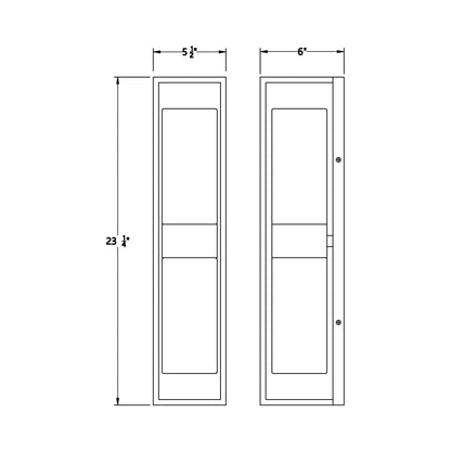 Ren Outdoor Wall Light - line drawing.