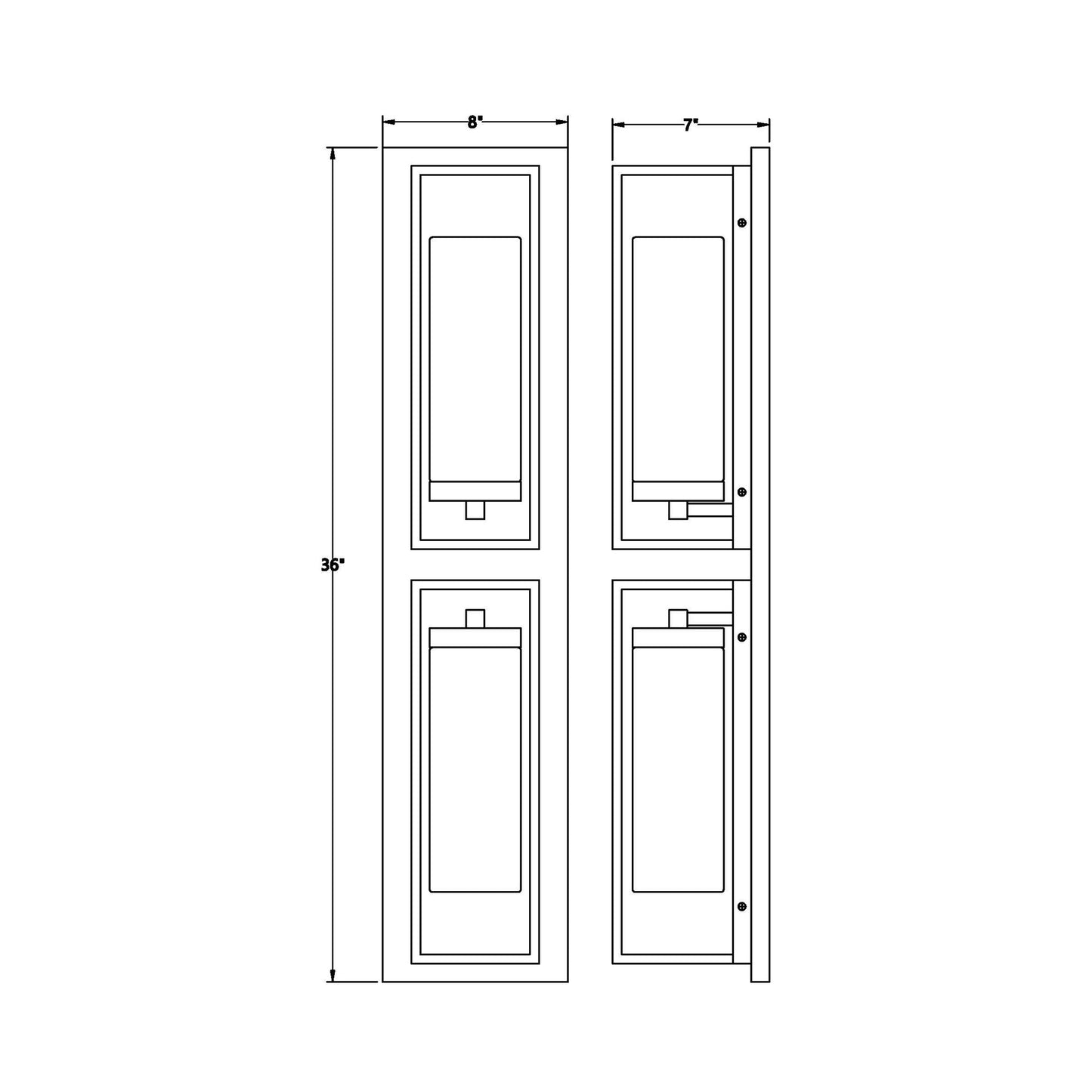 Ren Outdoor Wall Light - line drawing.