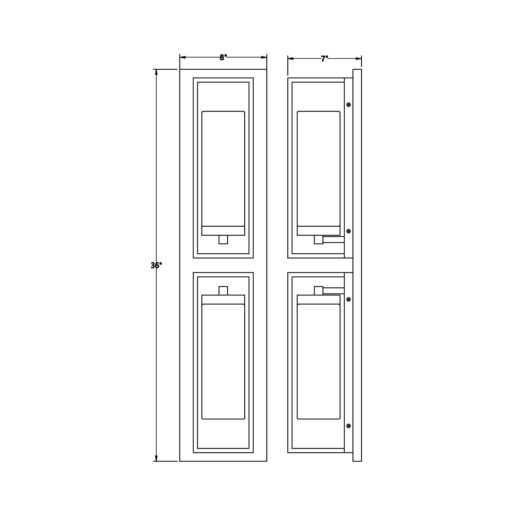 Ren Outdoor Wall Light - line drawing.