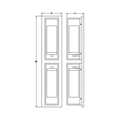Ren Outdoor Wall Light - line drawing.