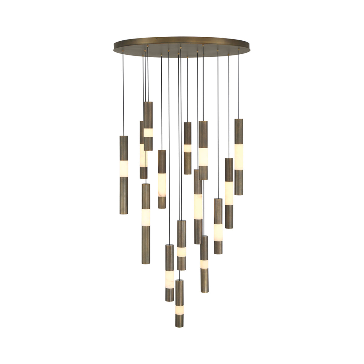 Ronda LED Chandelier in Weathered Brass (15-Light).