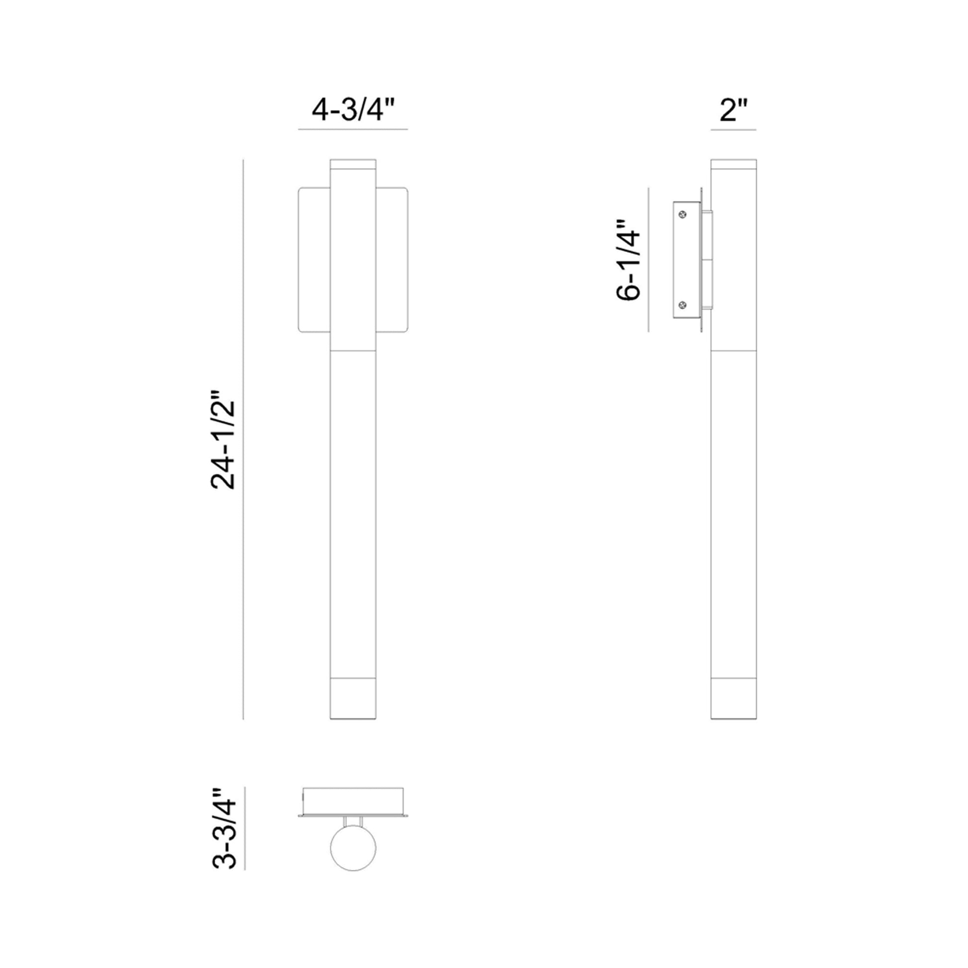 Ronda LED Wall Light - line drawing.