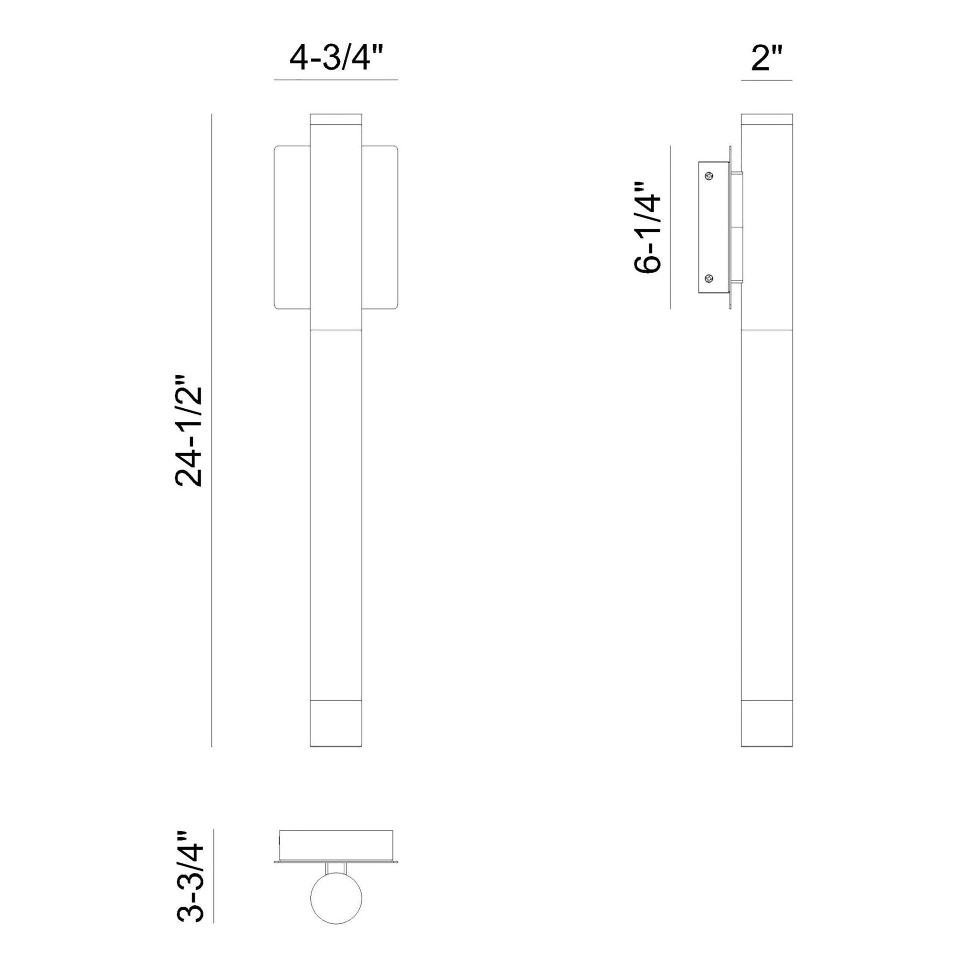 Ronda Outdoor LED Wall Light - line drawing.