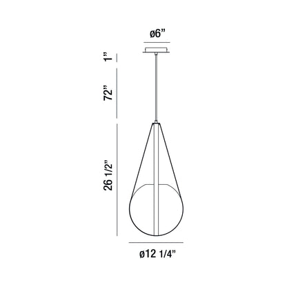Rosemount Pendant Light - line drawing.