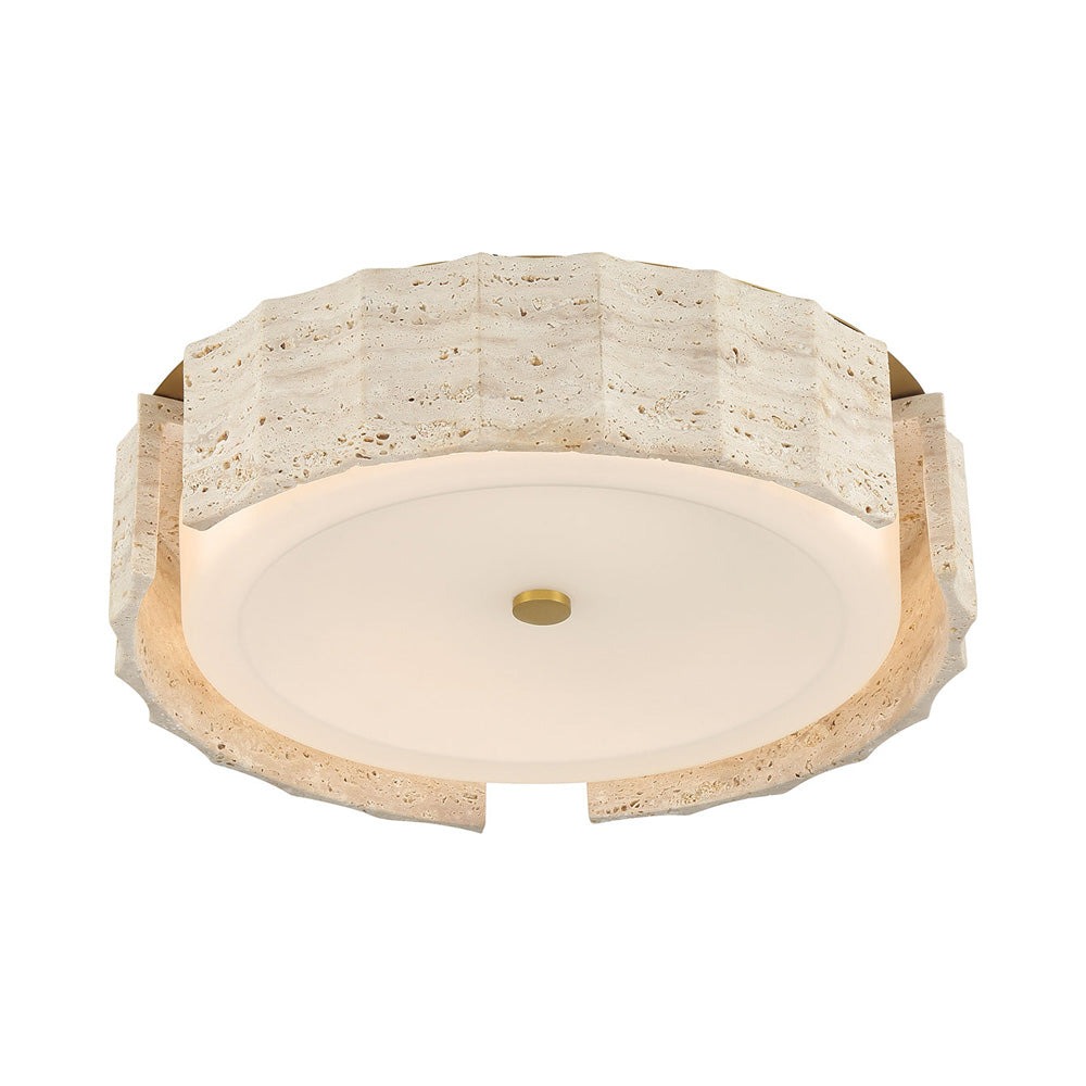 Roslington LED Flush Mount Ceiling Light in Gold (17.75-Inch).