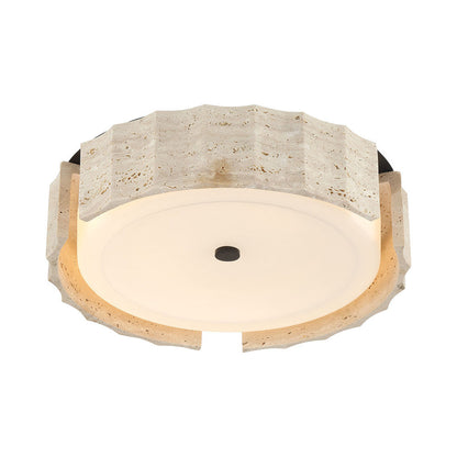 Roslington LED Flush Mount Ceiling Light in Matte Black (17.75-Inch).