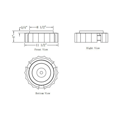 Roslington LED Flush Mount Ceiling Light - line drawing.