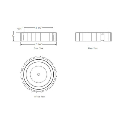 Roslington LED Flush Mount Ceiling Light - line drawing.